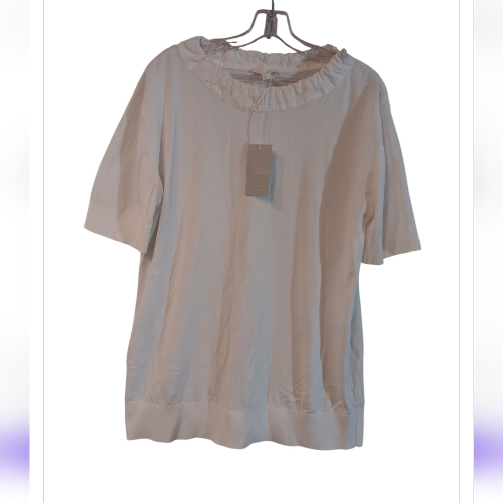 COS Cream Short Sleeve Top